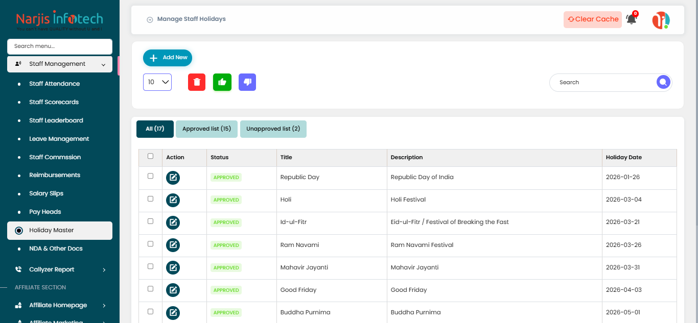 Holiday Master – screen