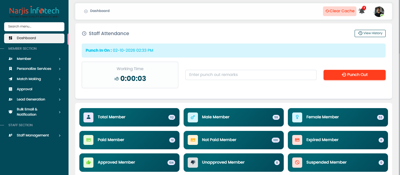 Member – screen