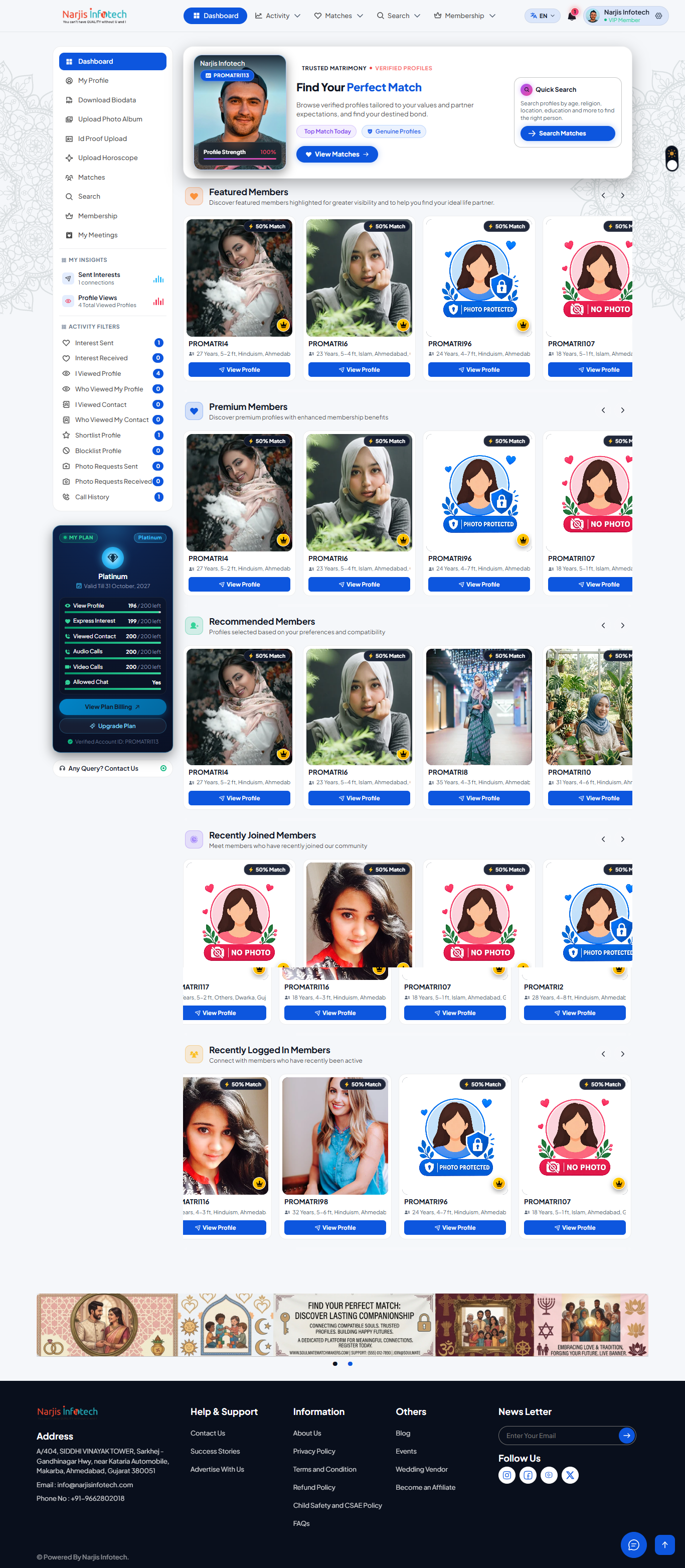 User Dashboard – screen