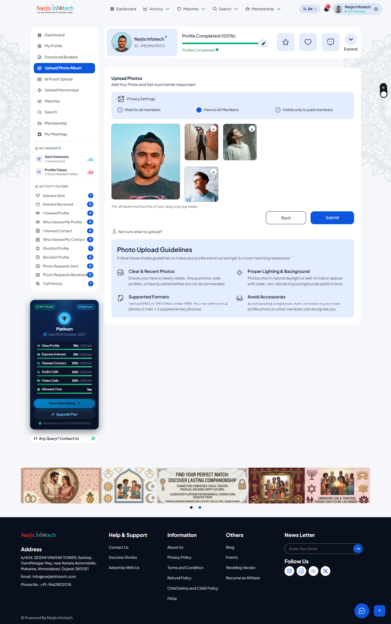 Upload Photos – screen