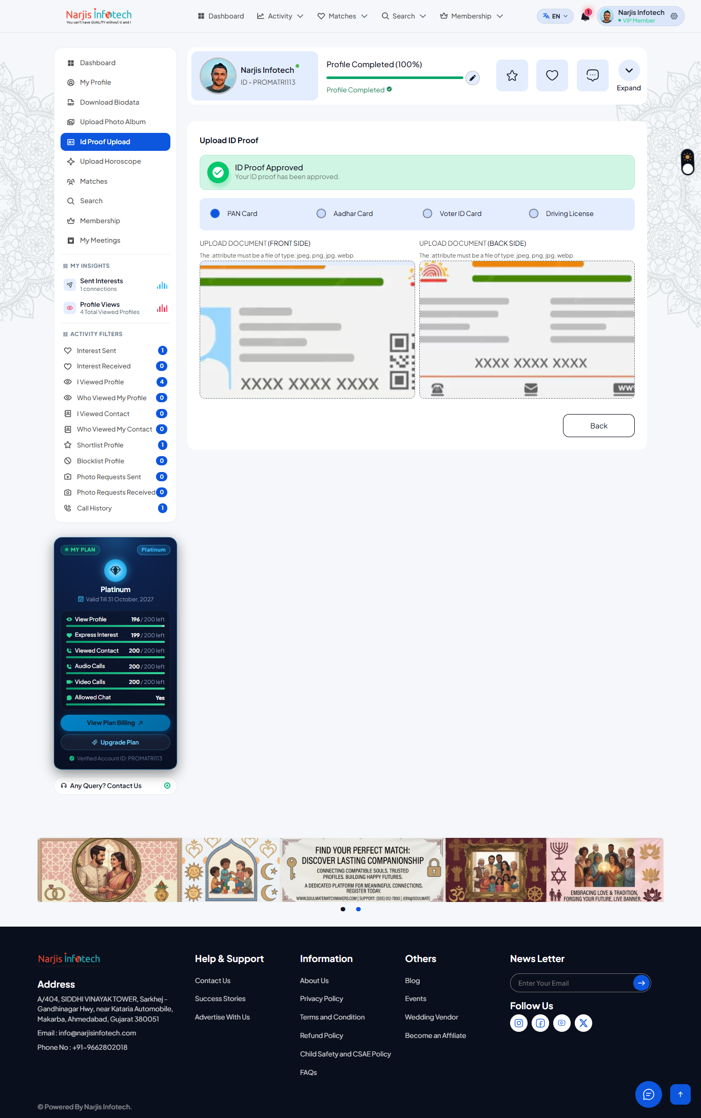 ID Proof Upload & Verification – screen