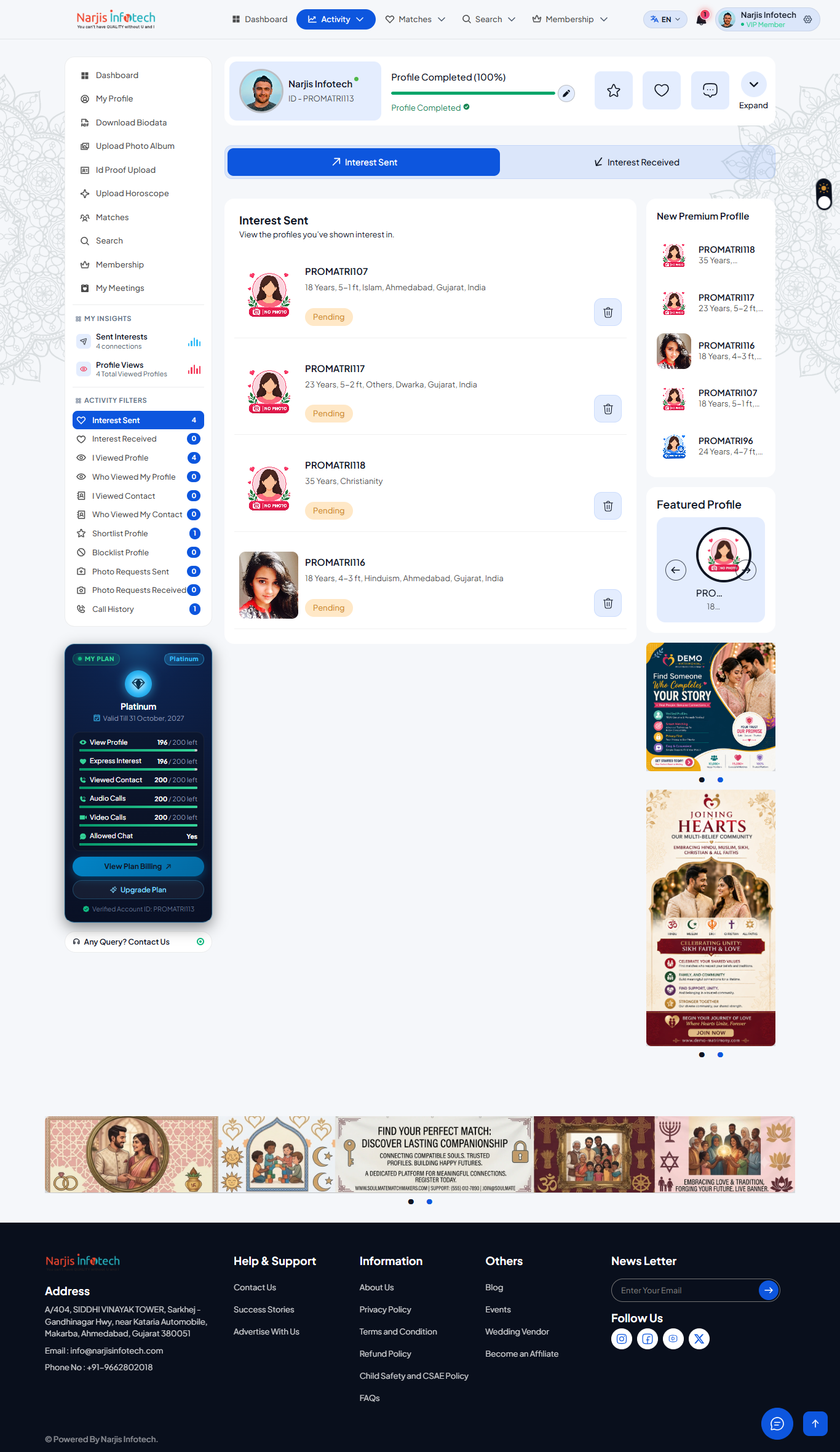 Activity Filters – screen