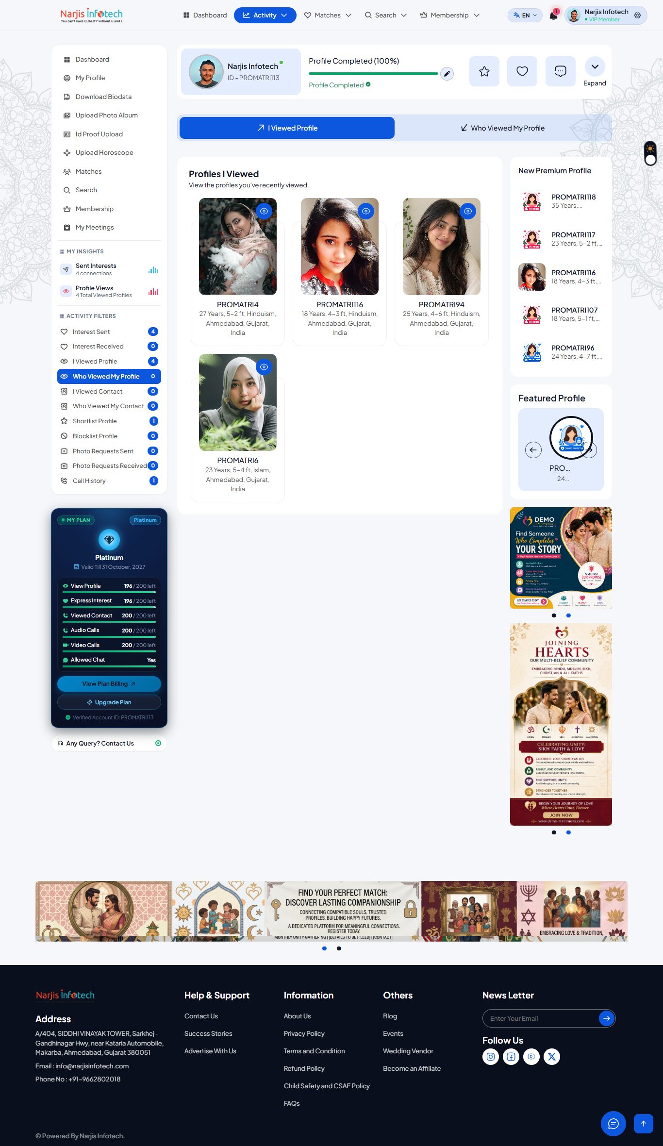Viewed Profiles Flow – screen