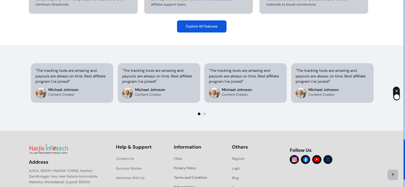 Affiliate Testimonial – screen