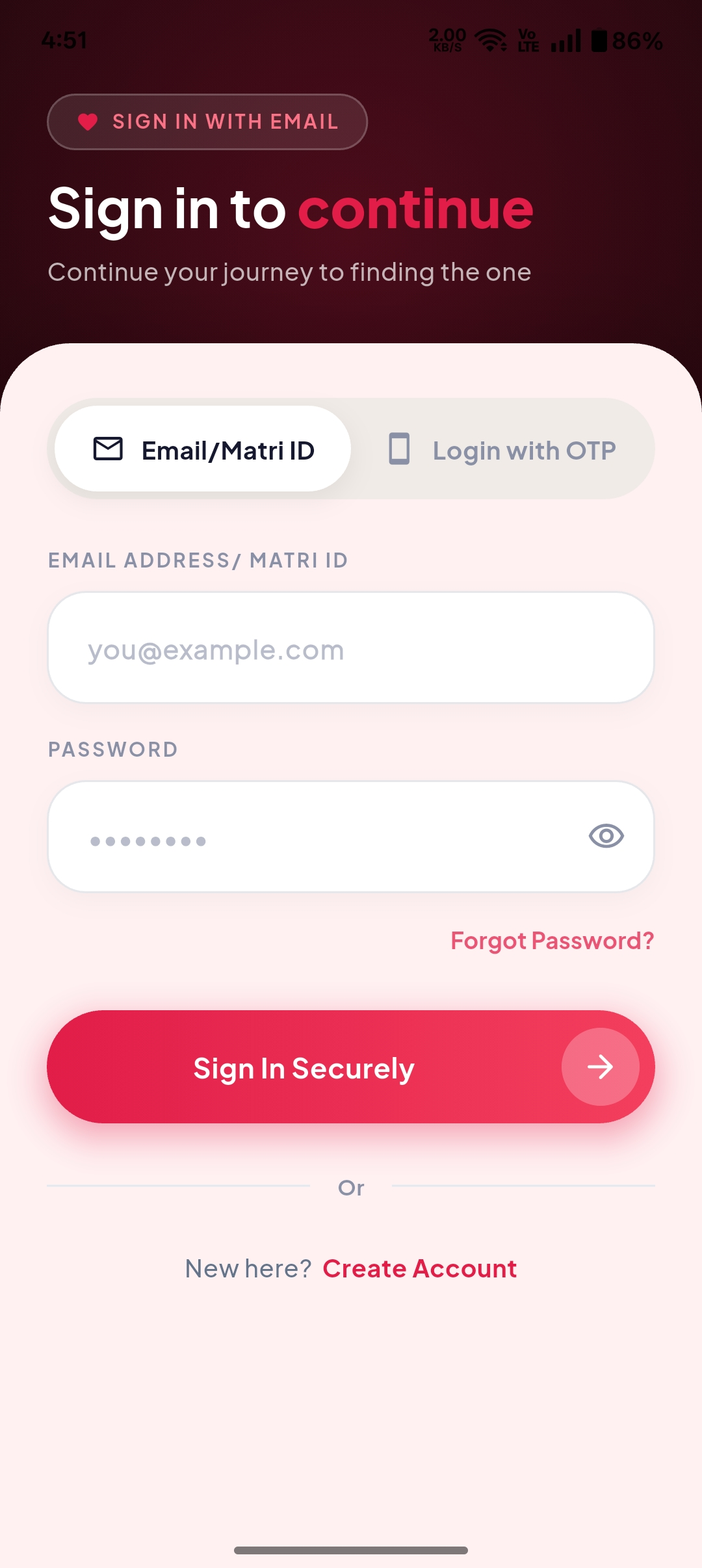 Login – screen