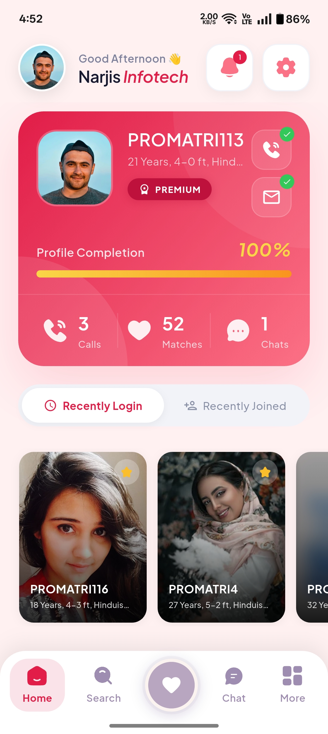 Dashboard – screen