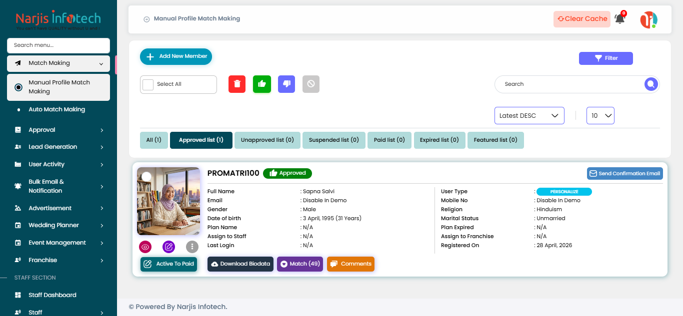 Match Making – screen