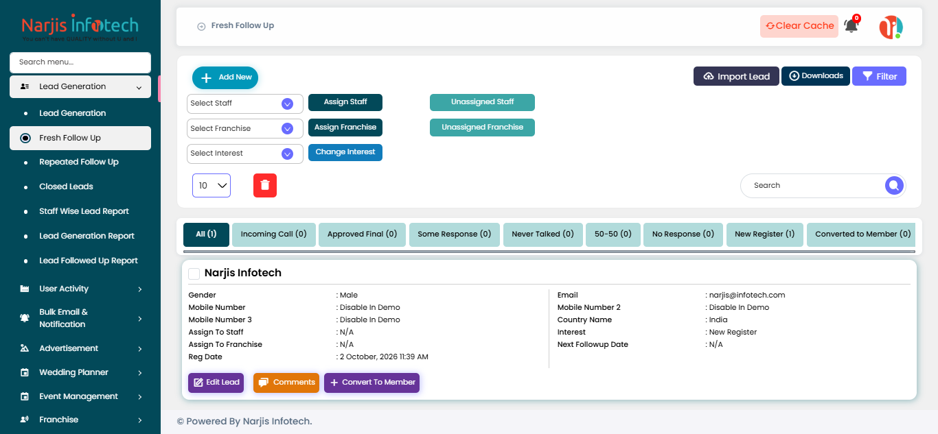 Fresh Follow Up – screen