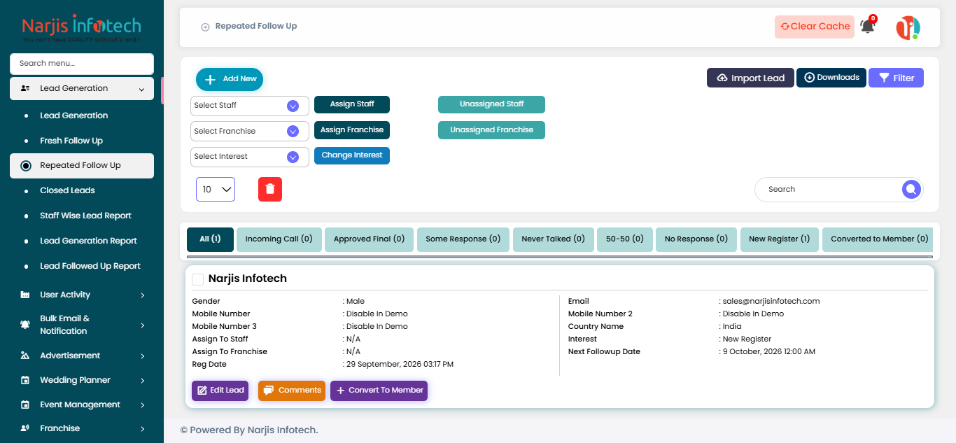Repeated Follow Up – screen