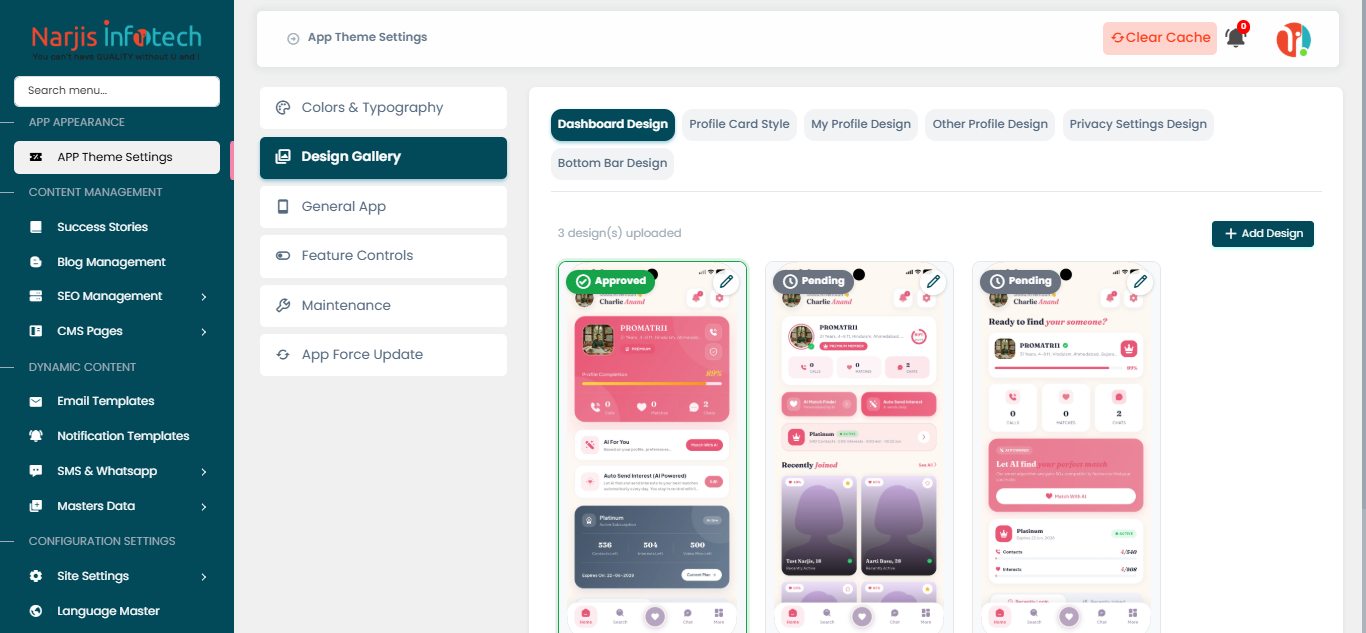 Design Gallery – screen