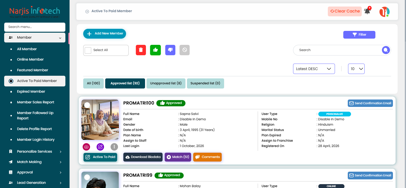 Active To Paid Member – screen